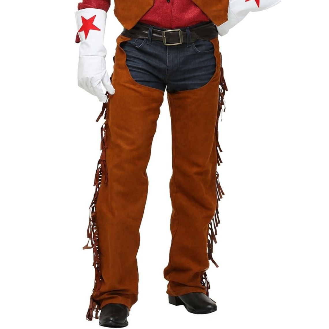 Men's Cowboy Fringe Brown Suede Leather Chaps MFCP537