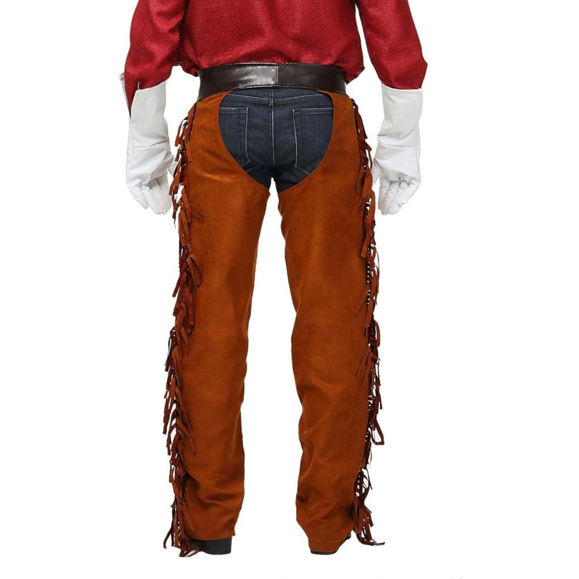 Men's Cowboy Fringe Brown Suede Leather Chaps MFCP537