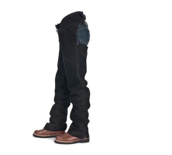 Men's Cowboy Black Suede Leather Chaps MFCP535
